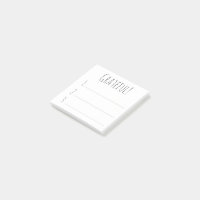 Modern stylish black and white post-it notes, Zazzle