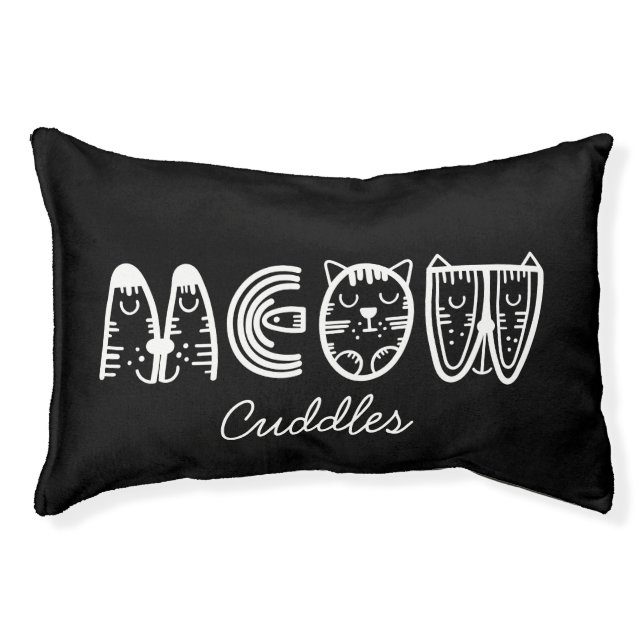 Black and white simple meow cat bed (Front)