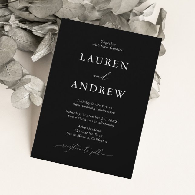 Black and White Simple Minimalist 1 Wedding Invitation (Creator Uploaded)