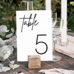 Black and White Simple Minimalist Wedding Table Table Number<br><div class="desc">Black and White Simple Minimalist Wedding Table Cards</div>