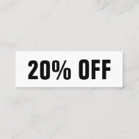 Black and white simple modern discount card
