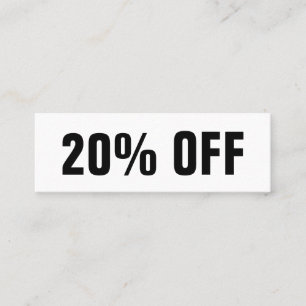 Black and white simple modern discount card