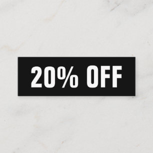 Black and white simple modern discount card