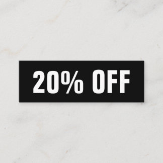 Black and white simple modern discount card