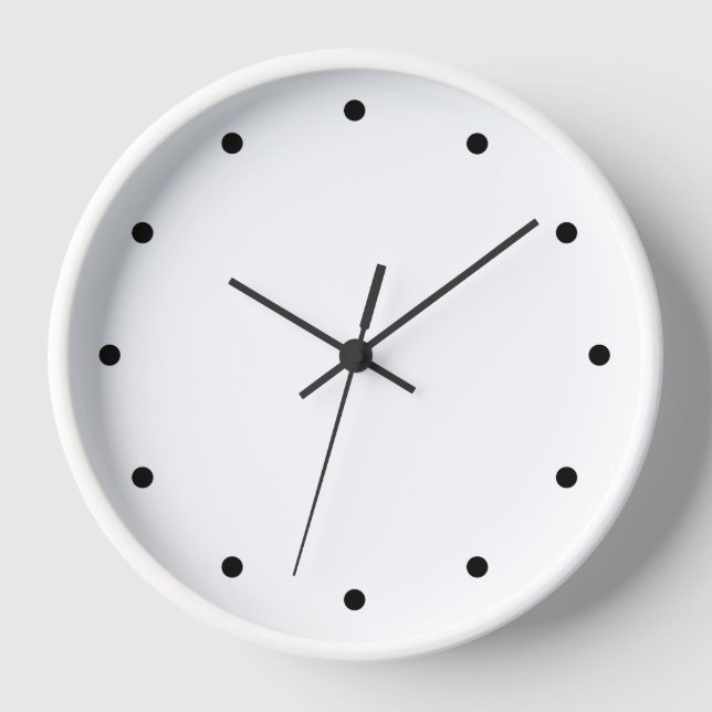 Black and White Simple Modern Minimalist Clock (Front)