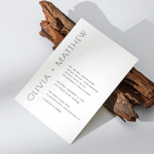 Black and white simple modern minimalist wedding invitation