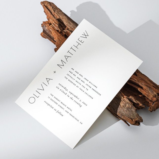 Black and white simple modern minimalist wedding invitation (Creator Uploaded)