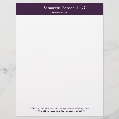 Black and White Simple Professional Letterhead