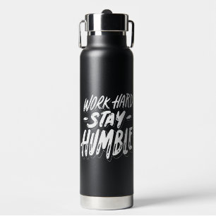 Black and White Simple Quote Typography  Water Bottle