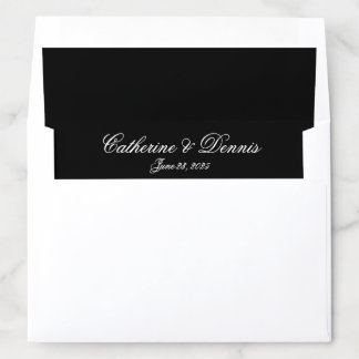 Black and White Simple Script Envelope Liner