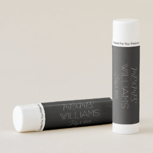 Black and White Simple Script Minimalist Wedding Lip Balm