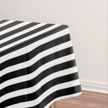 Black And White Simple Stripe Pattern Tablecloth by NancyTrippPhotoGifts at Zazzle
