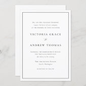 Black and White Simple Typography Formal Wedding Invitation | Zazzle