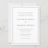 Black and White Simple Typography Formal Wedding Invitation | Zazzle