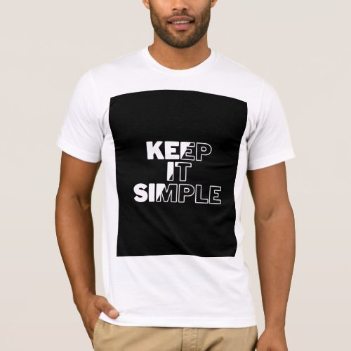 Black and White Simple Typography T_Shirt