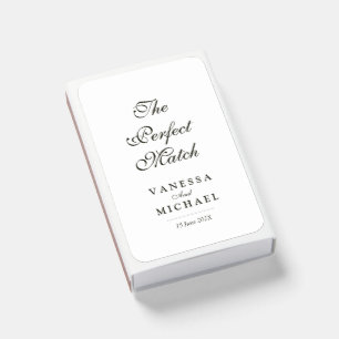 Black and white simple unique wedding  matchboxes