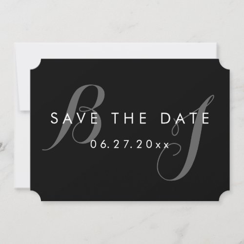 Black And White Simple Wedding Save The Dates Invitation