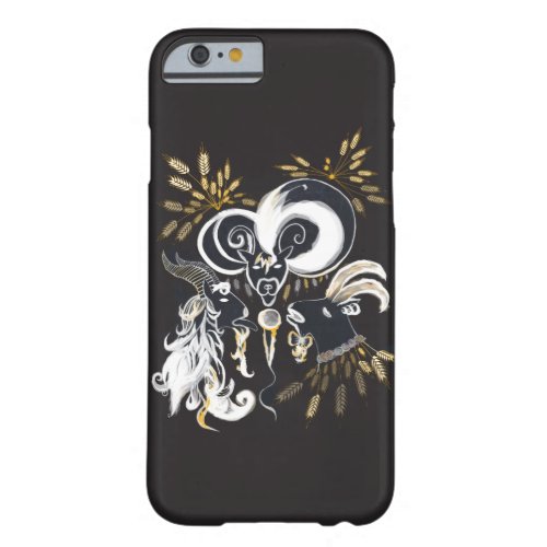 Black and white Singing Goats ink illustration Barely There iPhone 6 Case