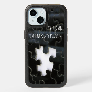 Black and White Single Missing Piece Photograph iPhone 15 Case