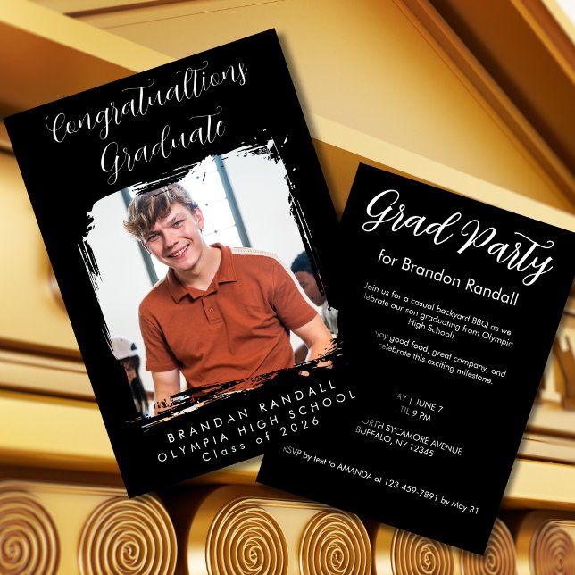 Black-and-White Single Photo Invitation (Creator Uploaded)