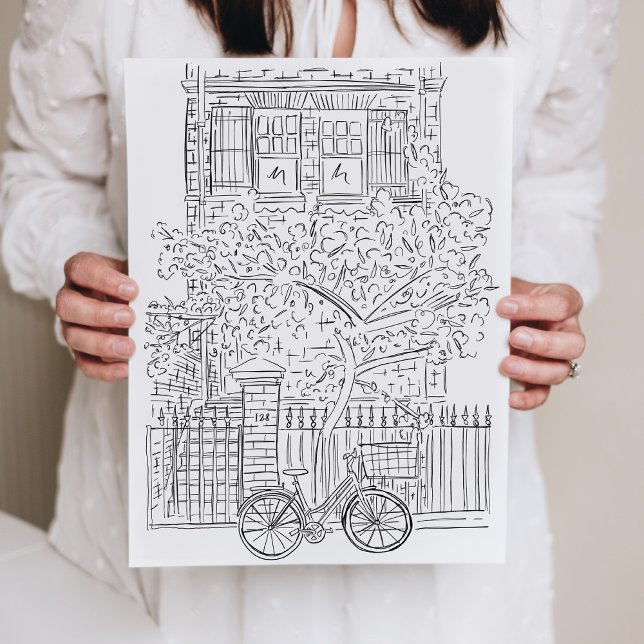 Black and White Sketch New York City Stoop Poster (Creator Uploaded)