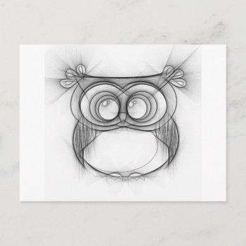 Black And White Sketch Of Owl Postcard by Tissling at Zazzle