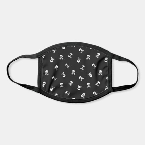 Black and White Skull and Crossbones Pattern Face Mask