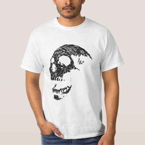 Black and White Skull Design T_Shirt