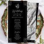 Black And White Skull Gothic Wedding Program<br><div class="desc">Add a touch of mystery to your wedding with these unique tattoo gothic wedding programs! This minimalist black and white design features skulls, roses, and other gothic elements, making it perfect for those who want to add a dark twist to their big day. The program includes ceremony, reception and the...</div>