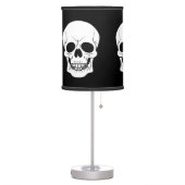 Black And White Skull Head Silhouette Halloween Table Lamp (Left)