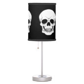 Black And White Skull Head Silhouette Halloween Table Lamp (Right)