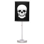 Black And White Skull Head Silhouette Halloween Table Lamp (Front)
