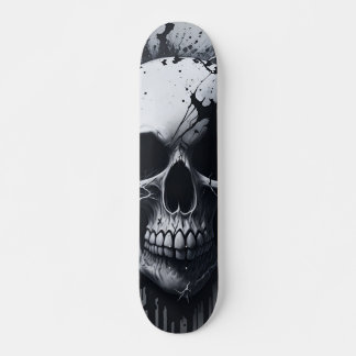 Black and White Skull - Numb-Skulls Design Skateboard