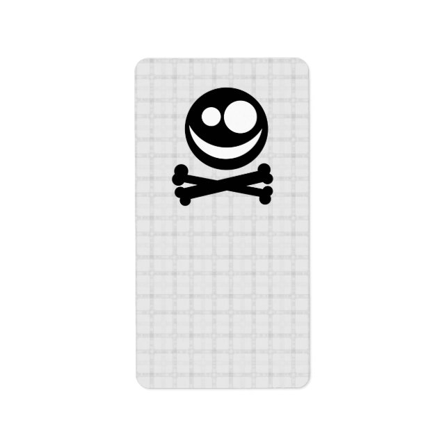 Black and White Skull. On Gray Check. Label (Front)