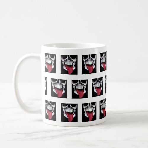 Black and White Skull Pattern Coffee Mug