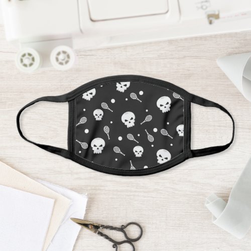 Black And White Skulls and Tennis Balls Sports Face Mask