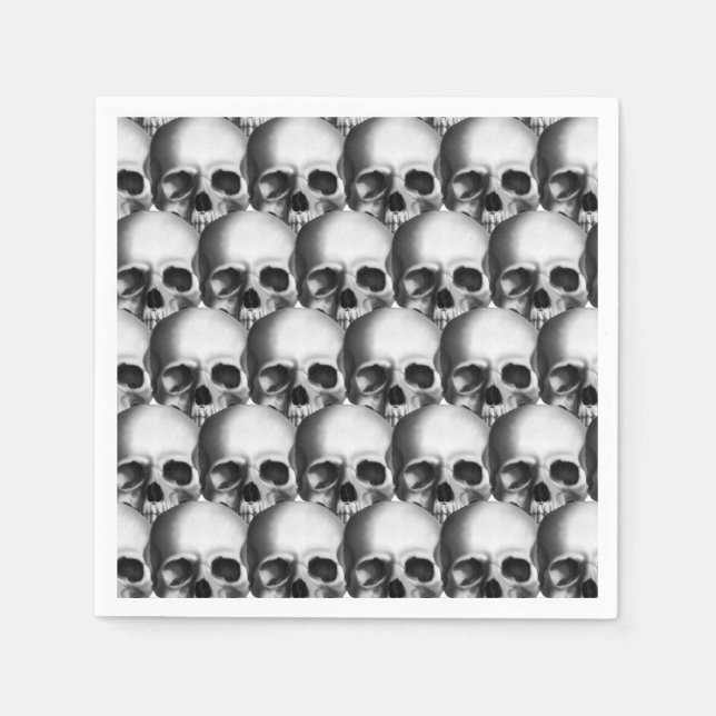 Black and white skulls napkins (Front)