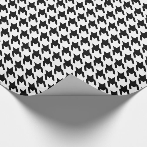 Black and White Small Houndstooth Print Wrapping Paper