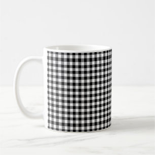 Black and White Small Size Gingham Checks Coffee Mug
