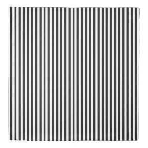 Black and White Small Size Vertical Stripes Duvet Cover