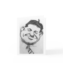Black and white, Smiling Man card, blank interior 