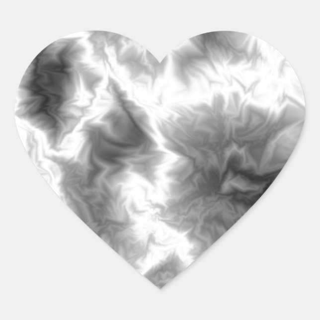 Black And White Smoke Heart Sticker (Front)