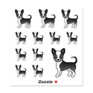 Black And White Smooth Coat Chihuahua Cute Dogs Sticker