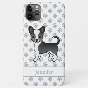 Black And White Smooth Coat Chihuahua Dog & Name iPhone 11 Pro Max Case