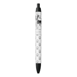 Black And White Smooth Coat Chihuahua Dog & Name Pen