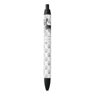 Black And White Smooth Coat Chihuahua Dog &amp; Name Pen