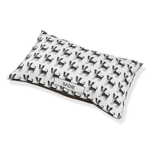 Black And White Smooth Coat Chihuahua Dog  Name Pet Bed