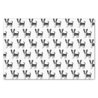 Black And White Smooth Coat Chihuahua Dog Pattern Tissue Paper