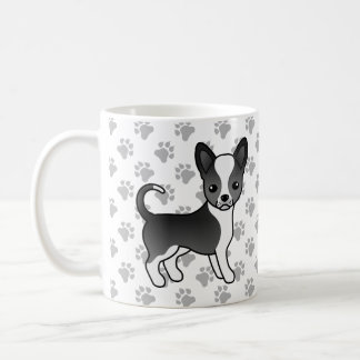 Black And White Smooth Coat Chihuahua Dog &amp; Paws Coffee Mug