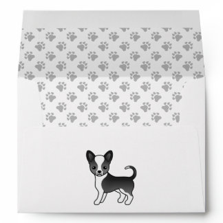 Black And White Smooth Coat Chihuahua Dog &amp; Paws Envelope